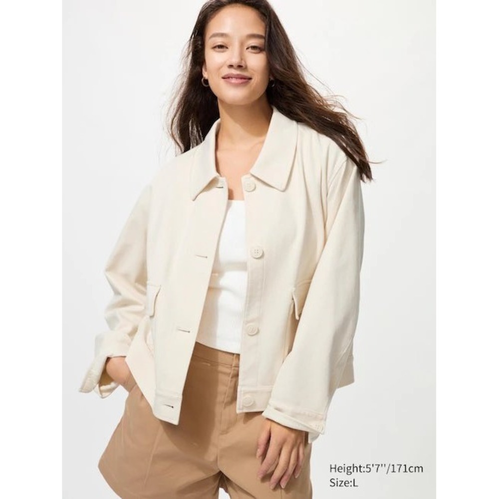 Uniqlo Cream Utility Jacket for Women
